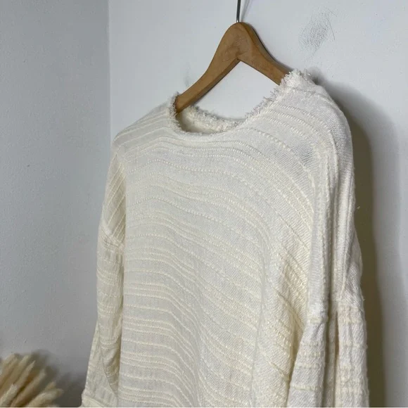 McGuire Linen Cotton Blend Split Long Sleeve Tie Top Blouse S Textured Luxury - Picture 10 of 16